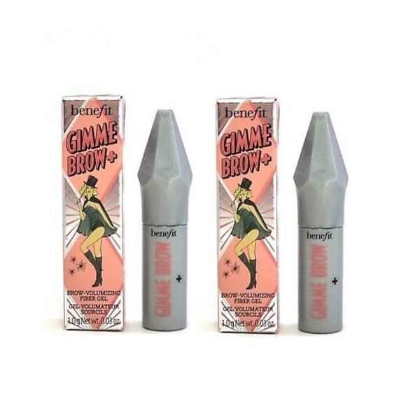 2 x Benefit Cosmetics Gimme Brow + Volumizing Fiber Eyebrow Gel #5 Black Brown - Picture 1 of 1